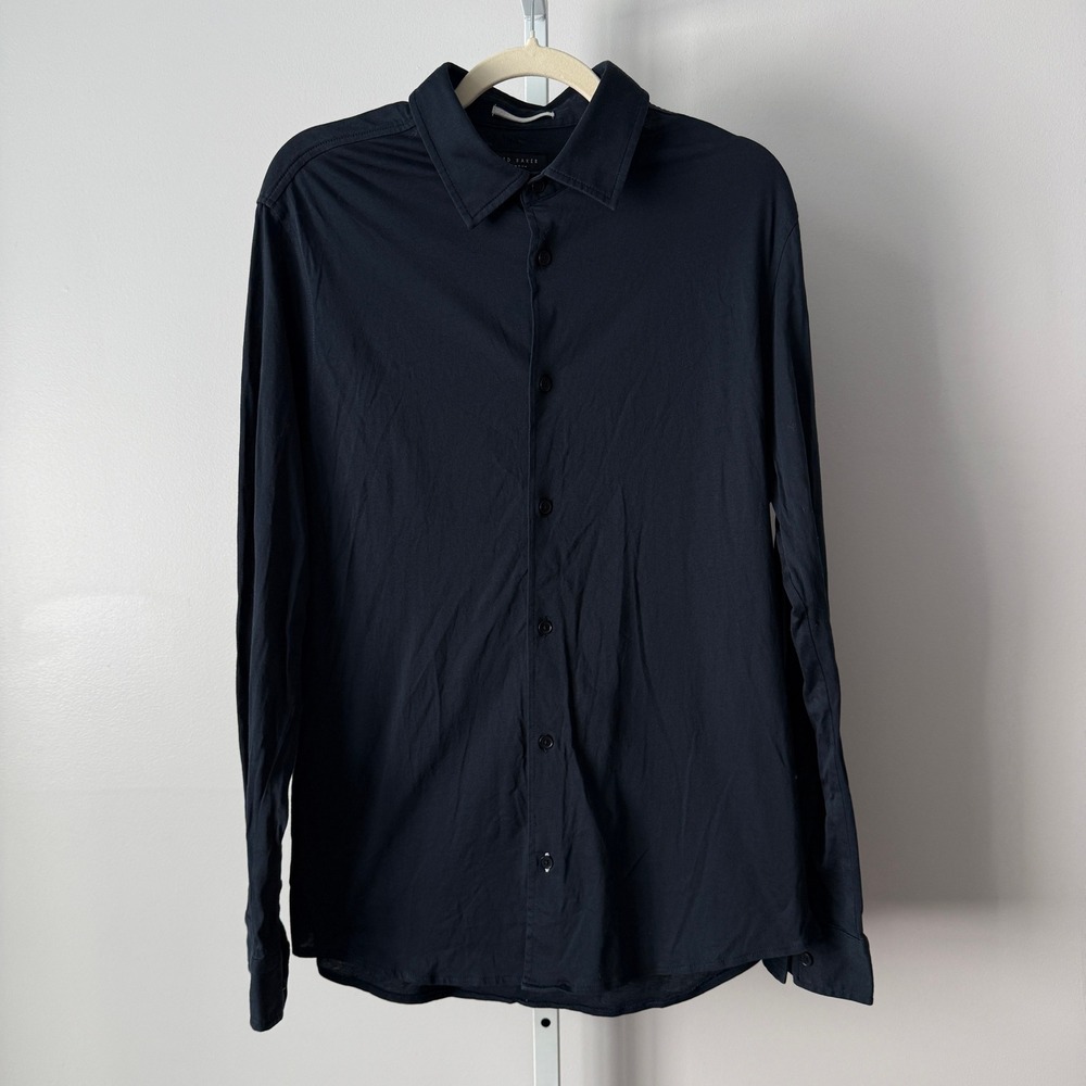Ted Baker 4 Blue Button Down Shirt Slim Fit Marros Cotton Preppy Classic Luxury